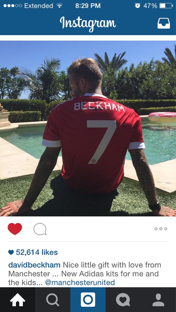Áo đấu Beckham #7 Manchester United 2015-2016 home shirt jersey red