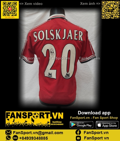 Áo đấu Solskjaer #20 Manchester United 1998-1999-2000 home shirt red