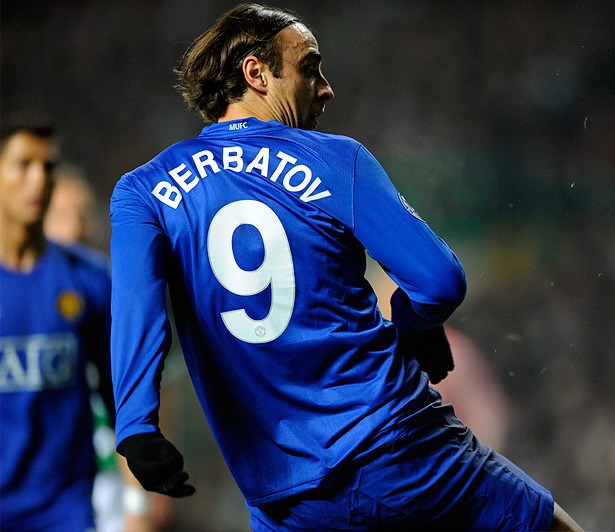 Áo đấu Berbatov #9 Manchester United 2008-2009 third shirt jersey blue