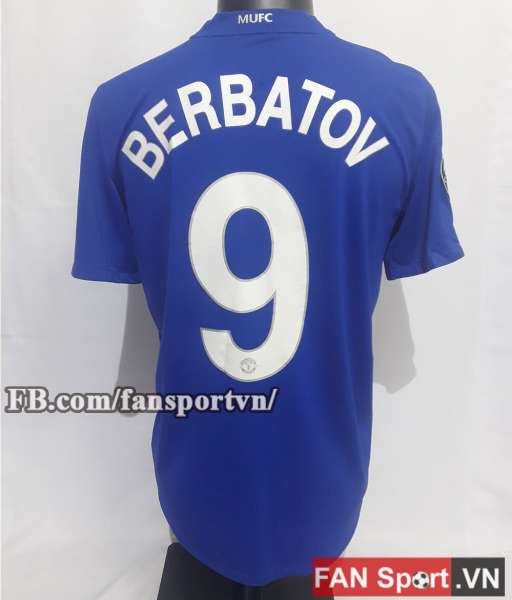 Áo đấu Berbatov #9 Manchester United 2008-2009 third shirt jersey blue