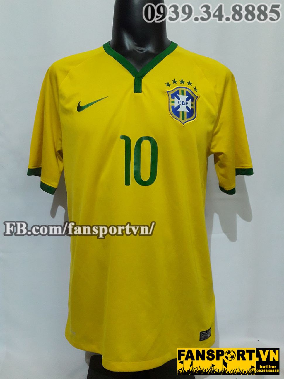 Áo Đấu Neymar #10 Brazil 2014-2016 Home Shirt Jersey Yellow | Fansport.Vn