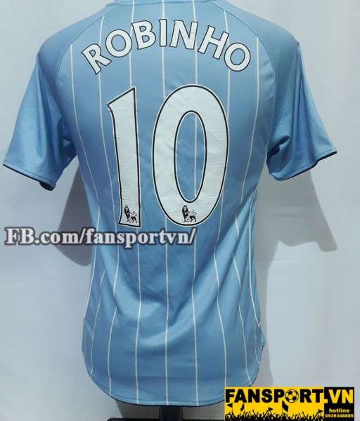 Áo đấu Robinho #10 Manchester City 2007-2008 home shirt jersey blue