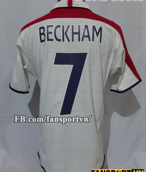 Áo đấu Beckham #7 England 2003-2005 home shirt jersey white