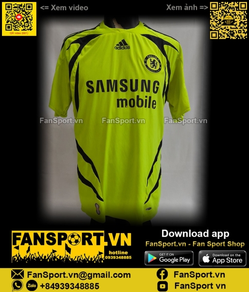 Áo đấu Chelsea 2007-2008 away shirt jersey yellow 697777 Adidas vàng