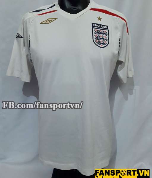 Áo đấu England 2007-2009 home shirt jersey white