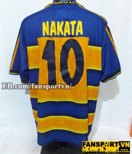 Áo đấu Hidetoshi Nakata Parma 2001-2002 home shirt jersey blue yellow