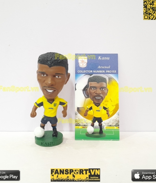 Tượng Nwankwo Kanu 25 Arsenal 1999 2000 away yellow corinthian PRO153