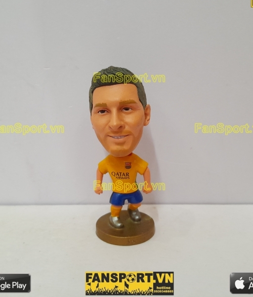 Tượng Lionel Messi 10 Barcelona 2015-2016 away yellow soccerwe figure