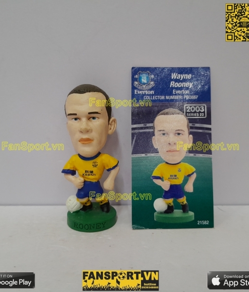 Tượng Rooney 18 Everton 2002 2003 2004 away yellow corinthian PRO887