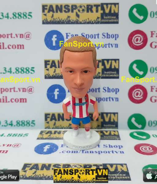 Tượng Fernando Torres 19 Atletico Madrid 2014-2015 home white kodoto