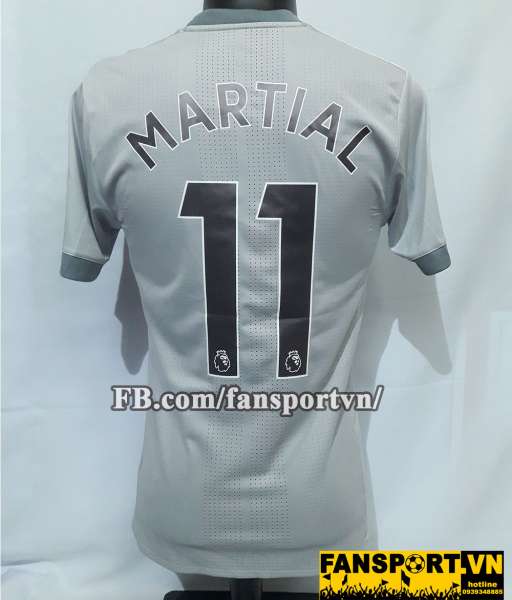 Áo đấu Martial #11 Manchester United 2017-2018 home shirt jersey grey