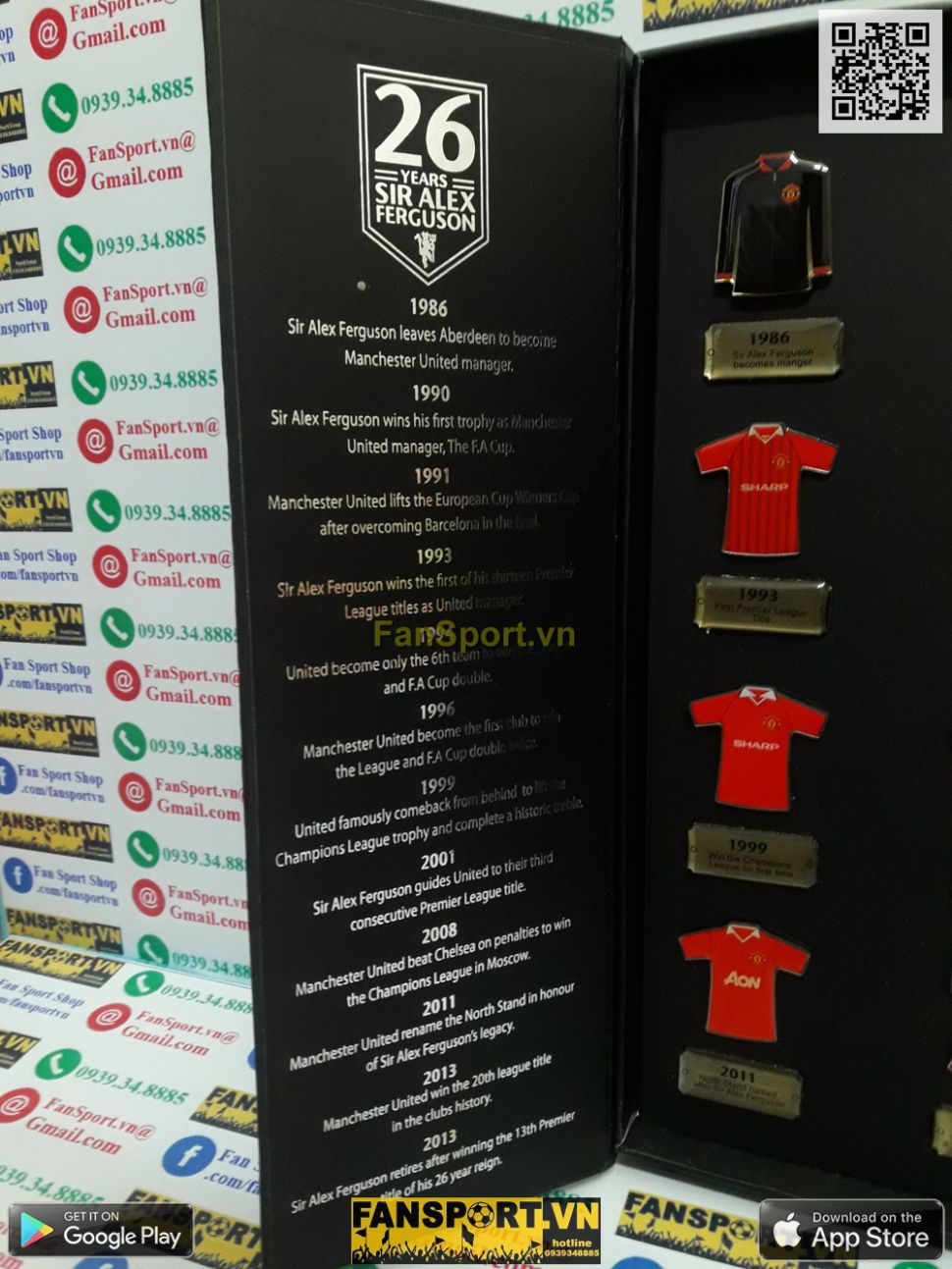 Badge 26 years Sir Alex Ferguson Manchester United box set shirt 1058