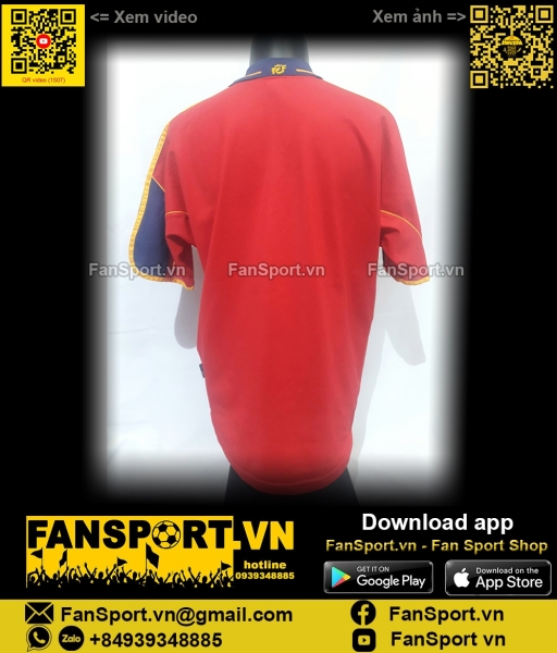 Áo đấu Spain 1999-2001 home shirt jersey red 647200 adidas