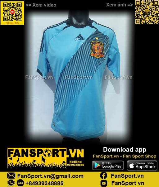Áo đấu Spain 2012-2013 away shirt jersey blue X11346 Adidas