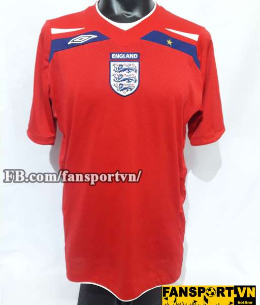 Áo đấu England 2008-2010 away shirt jersey red