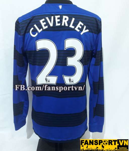 Áo đấu Tom Cleverley #23 Manchester United 2011-2013 away shirt blue