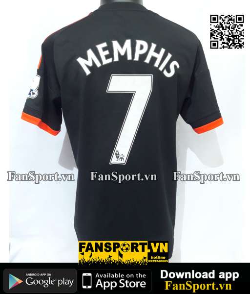Áo Memphis Depay 7 Manchester United 2015-2016 thir shirt black AC1445