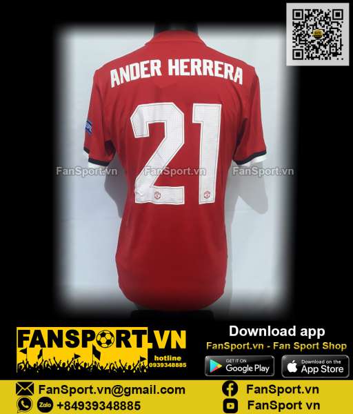 Áo Herrera 21 Manchester United UEFA Super cup 2017 home shirt BS1214