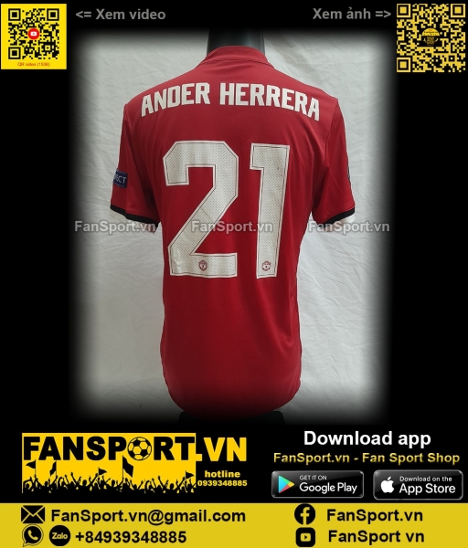 Áo Herrera 21 Manchester United UEFA Super cup 2017 home shirt BS1214