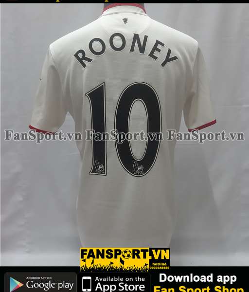 Áo Rooney 10 Manchester United 2012-2014 away third shirt jersey white