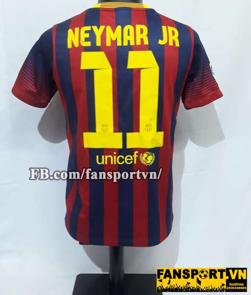 Áo đấu Neymar JR #11 Barcelona 2013-2014 home shirt jersey red blue