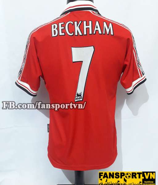 Áo đấu Beckham #7 Manchester United 1998-1999-2000 home shirt jersey