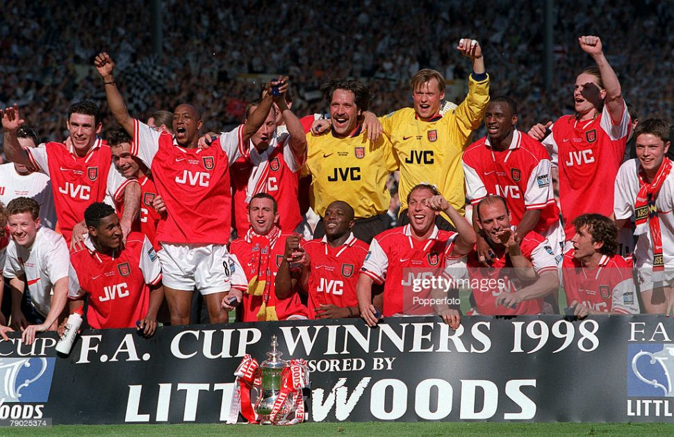 Áo đấu Arsenal FA Cup Final 1998 home shirt jersey 1996 1997 red XLB