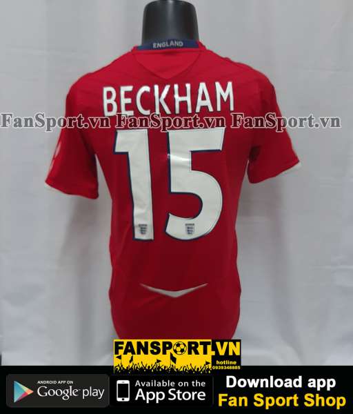 Áo đấu Beckham #7 England 2008-2009-2010 away shirt jersey red