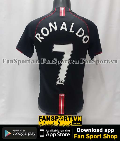 Áo đấu Ronaldo 7 Manchester United 2007-2008 away shirt jersey black