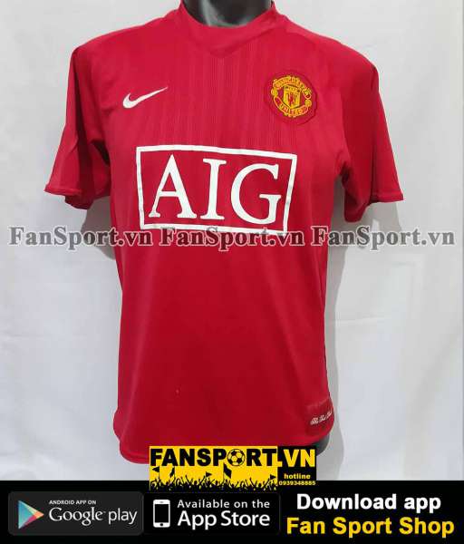 Áo Manchester United UEFA Super Cup 2008 patch home shirt jersey red