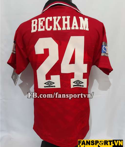 Áo đấu Beckham #24 Manchester United FA Cup final 1996 home shirt red