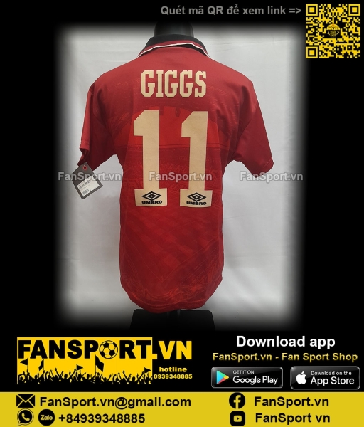 Áo đấu Giggs Manchester United FA Cup final 1995 home shirt 1994 1996