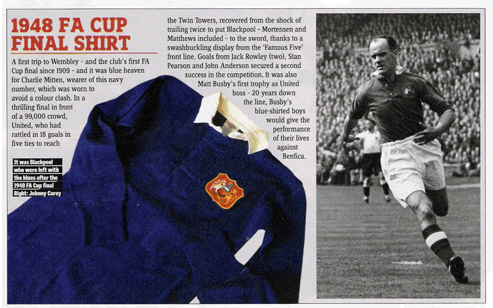 Áo đấu Manchester United FA Cup final 1948 away shirt jersey blue