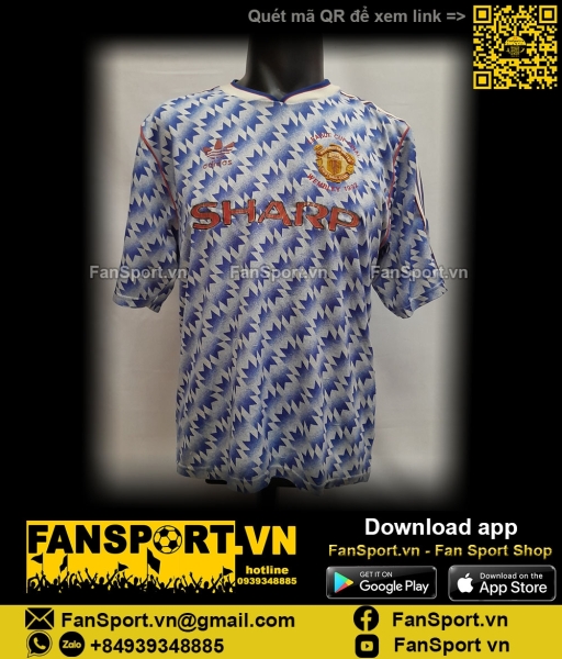 Áo đấu Giggs Manchester United League Cup final 1992 away shirt 1990