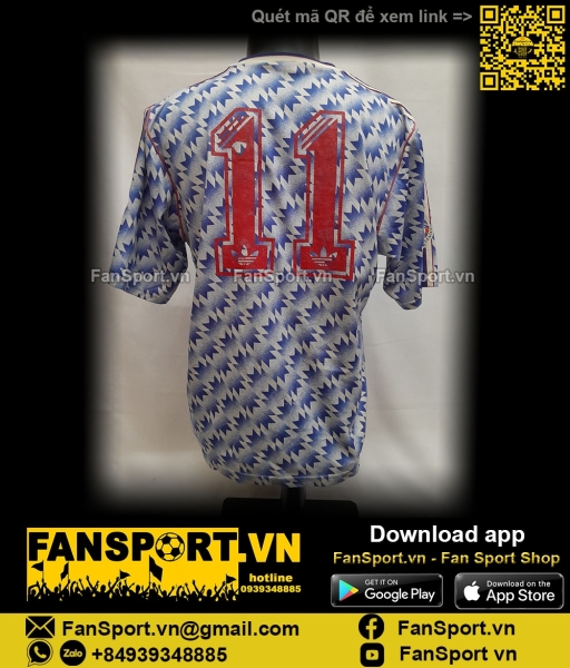 Áo đấu Giggs Manchester United League Cup final 1992 away shirt 1990