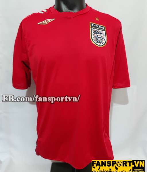 Áo đấu England 2006-2007-2008 away shirt jersey red