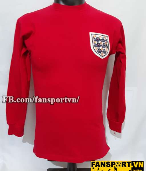 Áo đấu #6 England World Cup 1966 away shirt jersey red 1963 1970