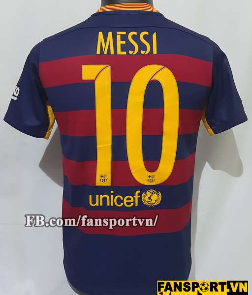 Áo đấu Messi #10 Barcelona 2015-2016 home shirt jersey red blue