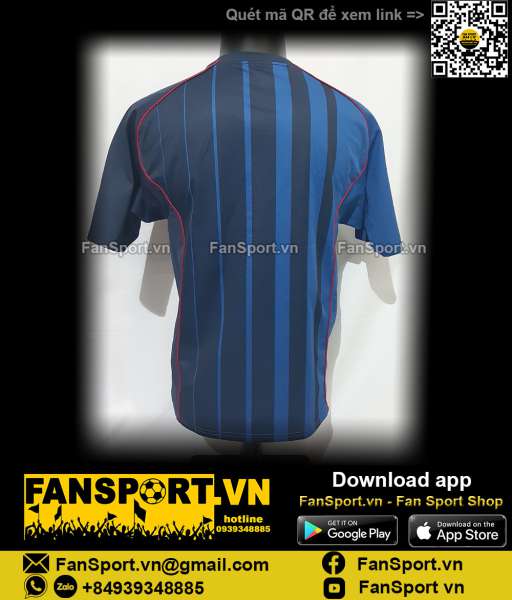 Áo đấu Barcelona 2004-2005 away shirt jersey blue Nike 118865 size S