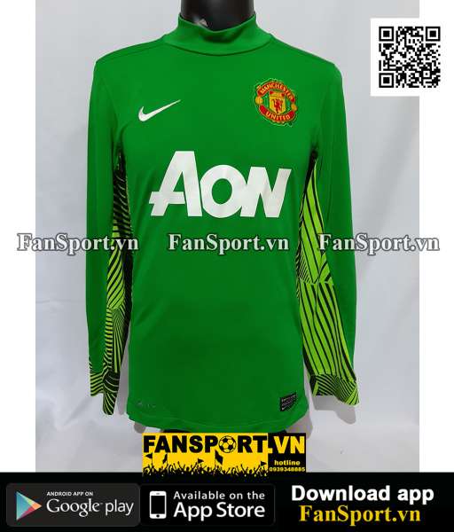 Áo thủ môn Manchester United 2011-2012 home goalkeeper green 423938