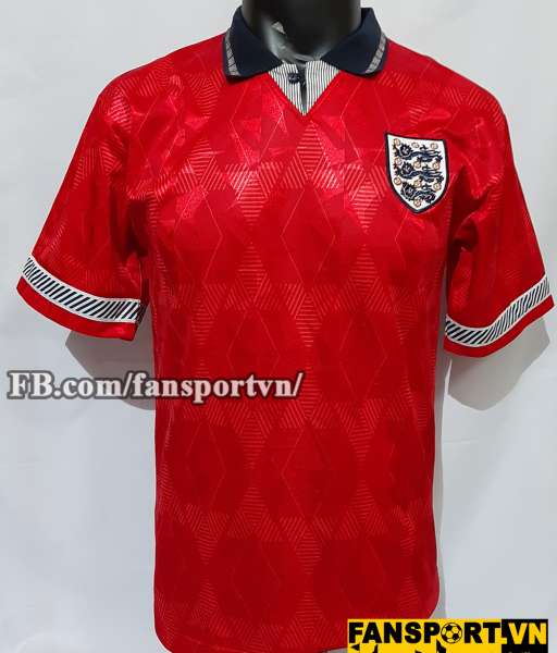 Áo đấu England 1990-1993 away shirt jersey red