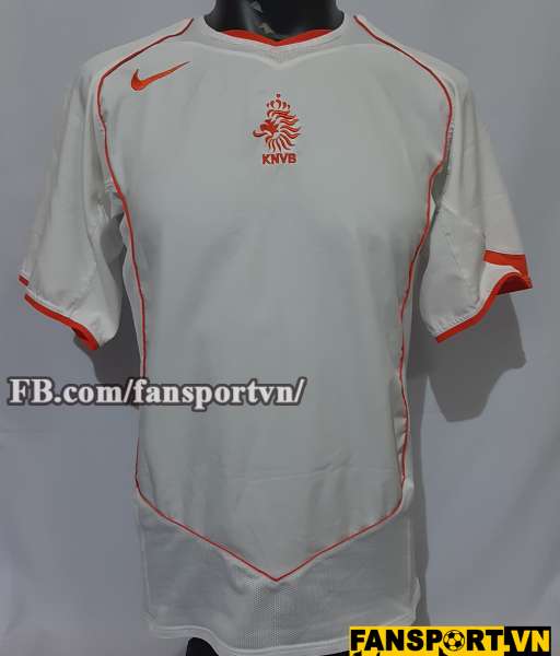 Áo đấu Netherlands 2004 2005 2006 away shirt jersey white Holland Euro