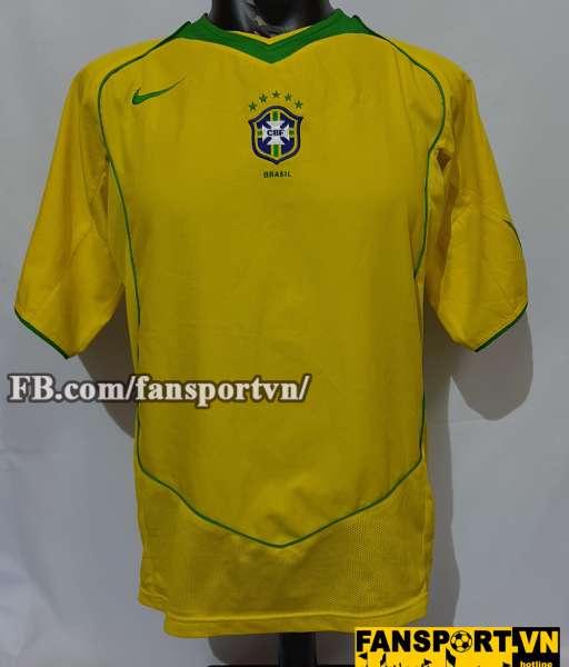 Áo đấu  Brazil 2004-2005-2006 home shirt jersey yellow