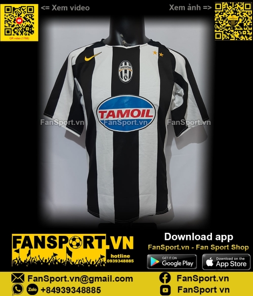 Áo đấu Juventus 2004-2005 home shirt jersey black white 191572 Nike
