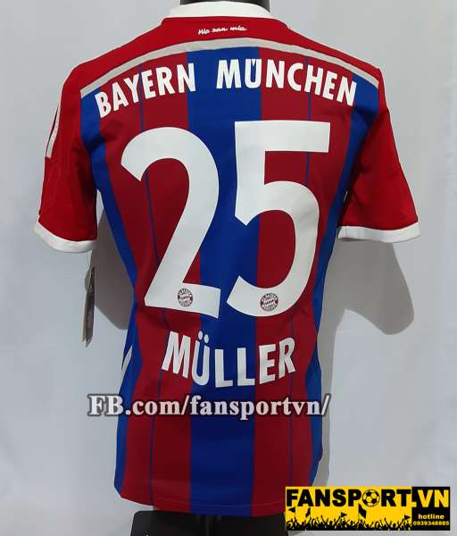Áo đấu Muller #25 Bayern Munich 2014-2015 home shirt jersey red blue