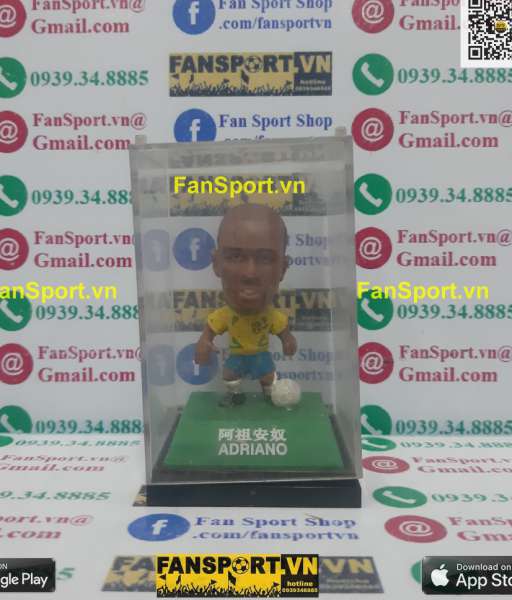 Tượng Adriano 9 Brazil 2002-2003-2004 home yellow pocket sport box