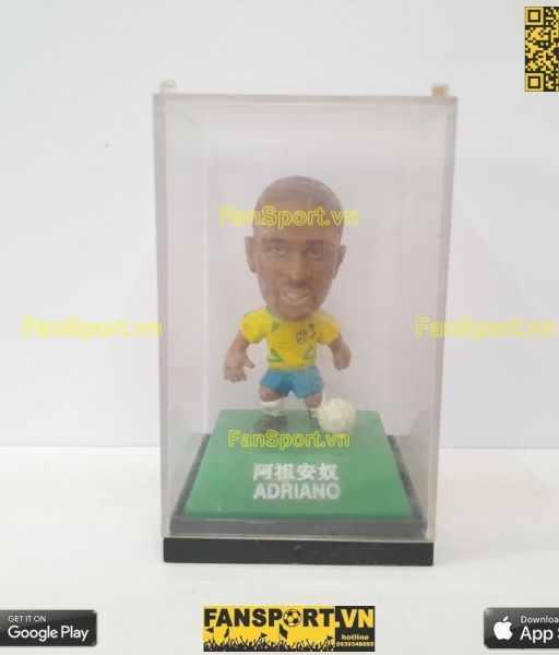Tượng Adriano 9 Brazil 2002-2003-2004 home yellow pocket sport box