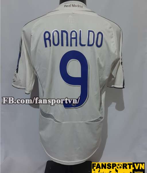 Áo đấu Ronaldo #9 Real Madrid 2006-2007 home shirt jersey white