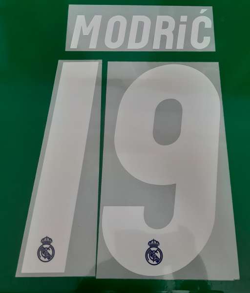 Font Modric #19 Real Madrid 2016-2017 away third shirt white nameset