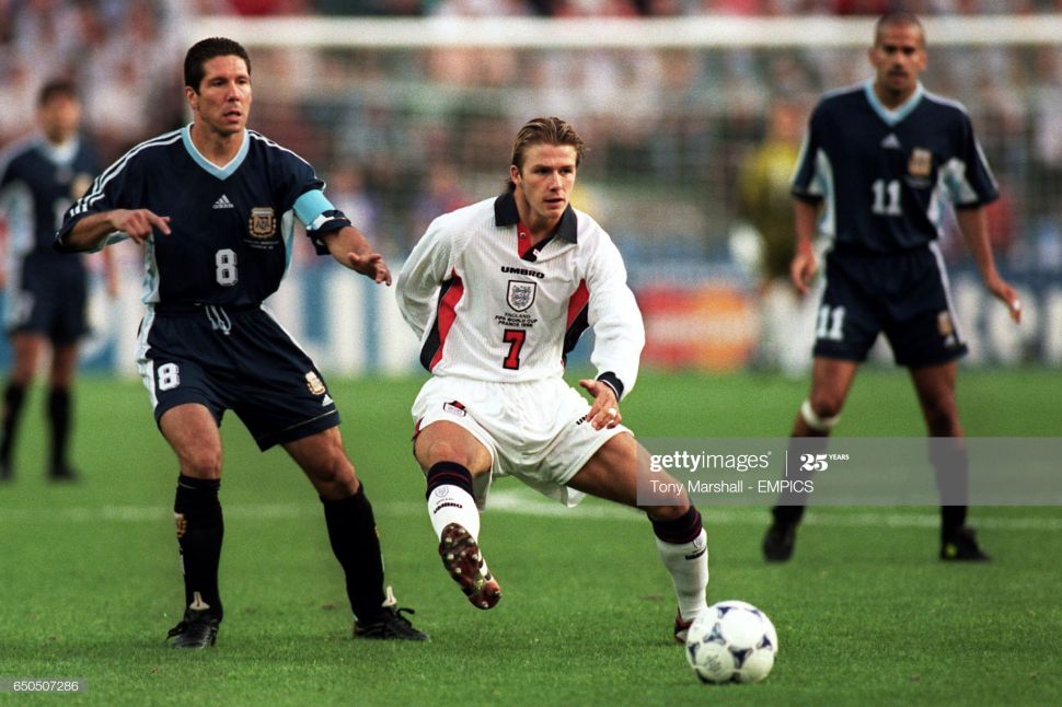 Áo đấu Beckham #7 England 1997-1998-1999 home shirt jersey white